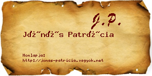 Jónás Patrícia névjegykártya